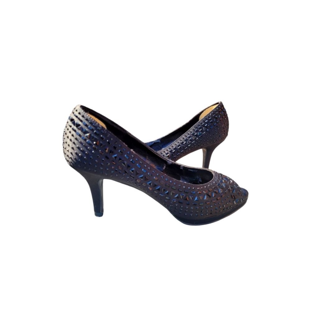 Kelly & Katie | Black Studded Heels | Size 6.5